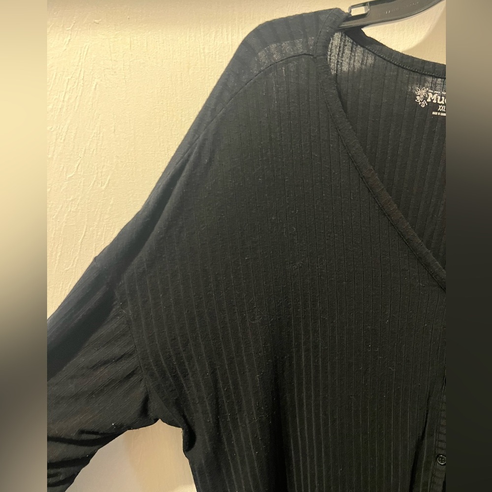 Mudd Black Ribbed Cardigan - Picture 4 of 5